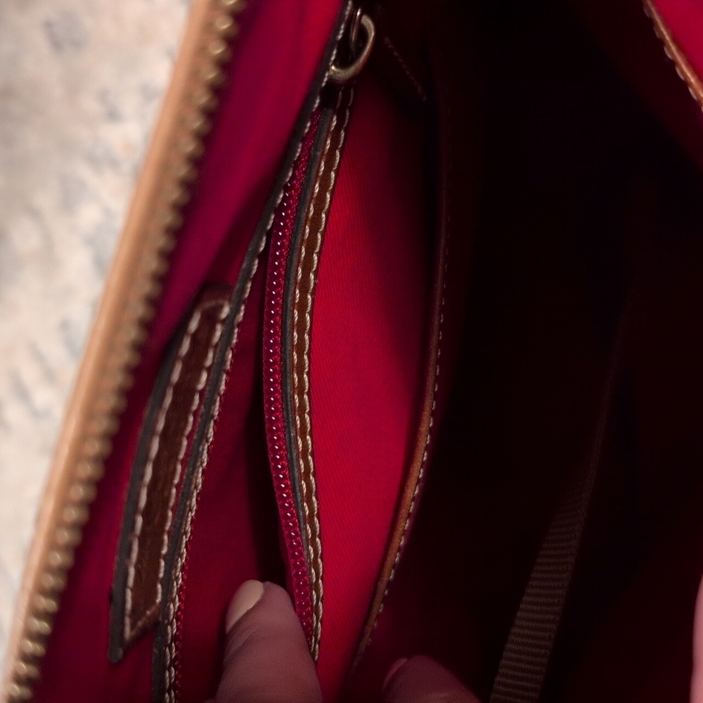 Dooney & Bourke Brown and Tan Leather Crossbody Bag - Picture 10 of 12